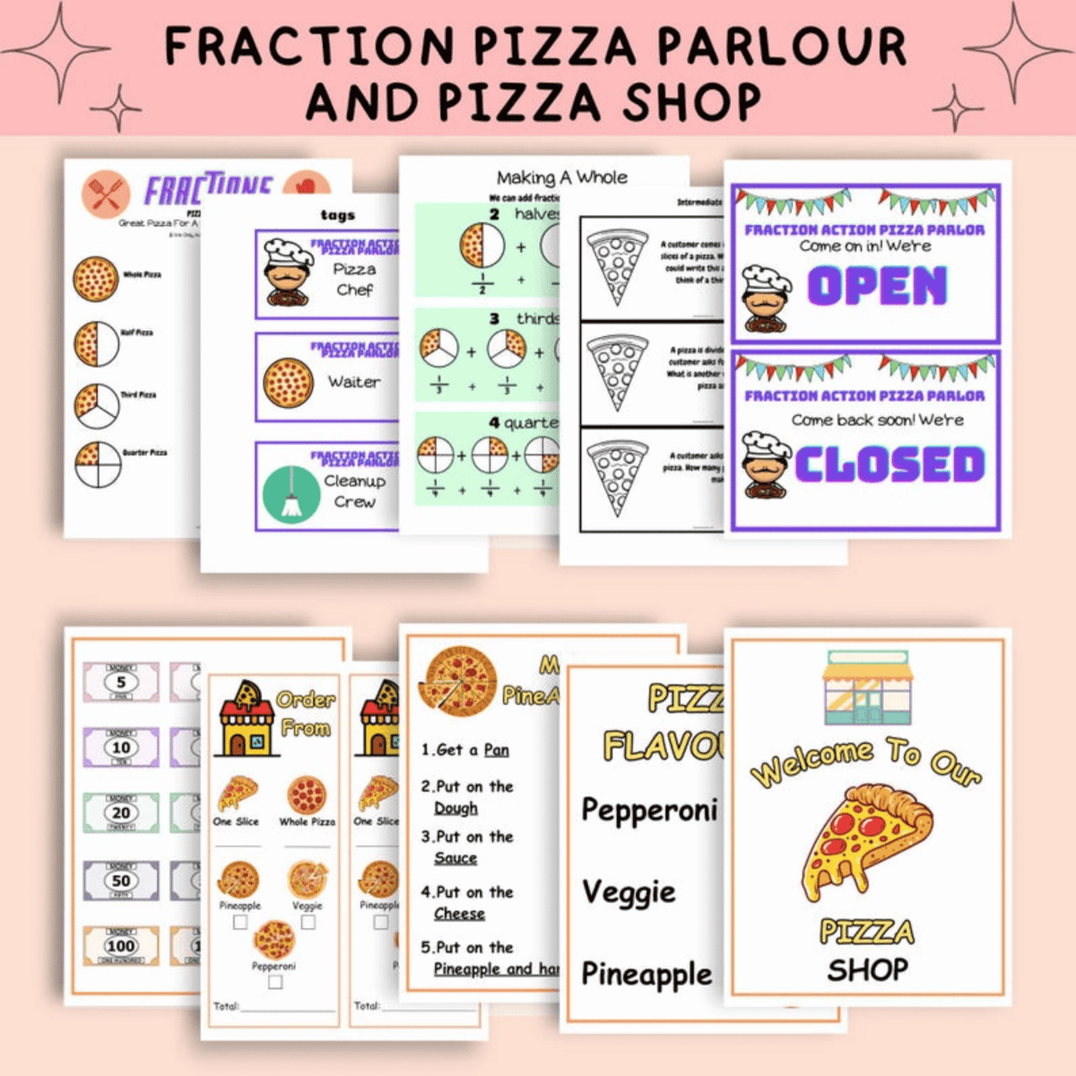 1,000+ Pretend Play & Sticker Bundle | Dramatic Play & Play Dough Mats