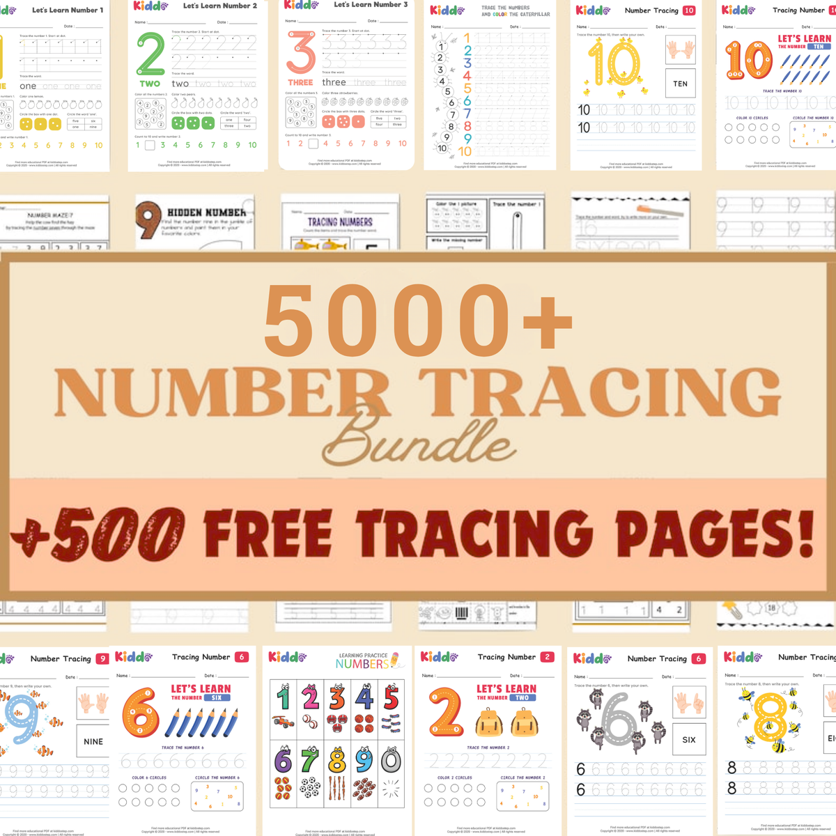5,000+ Number Tracing & Line Practice | Early Math Handwriting Worksheets