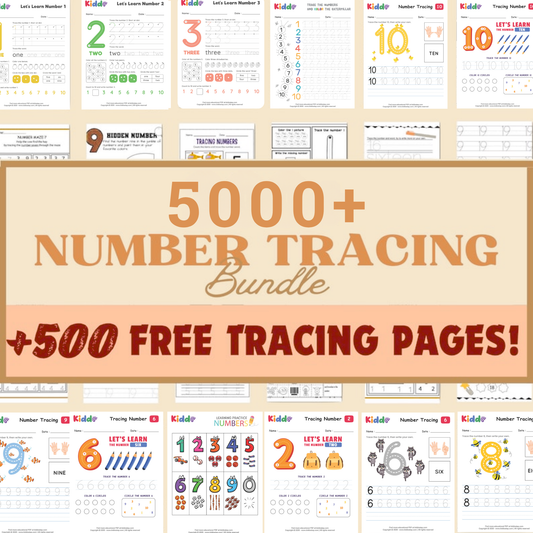 5,000+ Number Tracing & Line Practice | Early Math Handwriting Worksheets