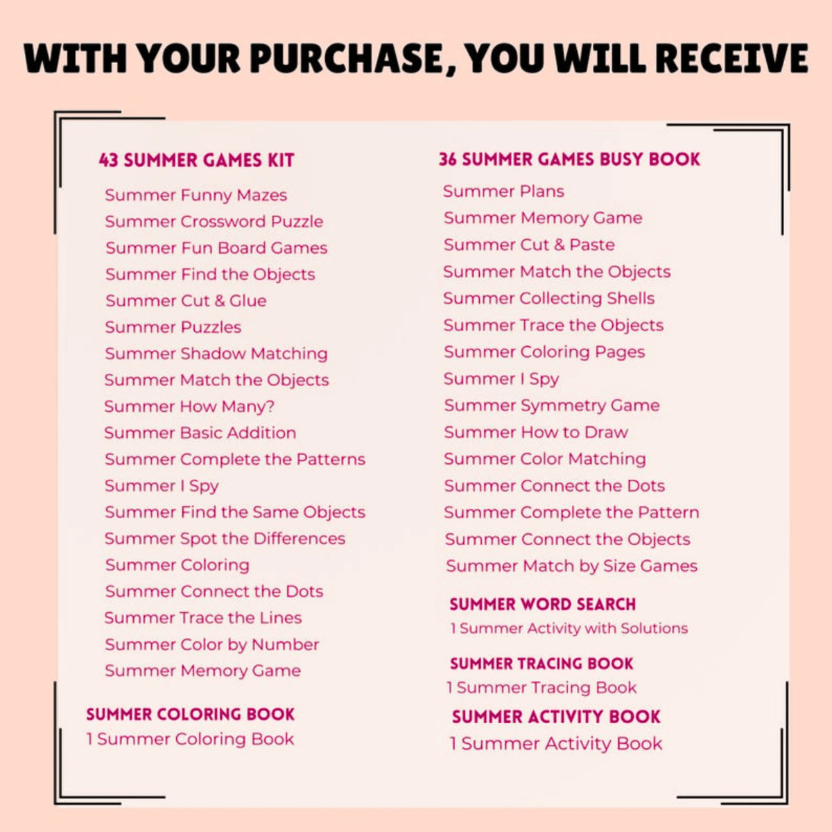 300+ Summer & Holiday Games | Seasonal Kids Activity Pack