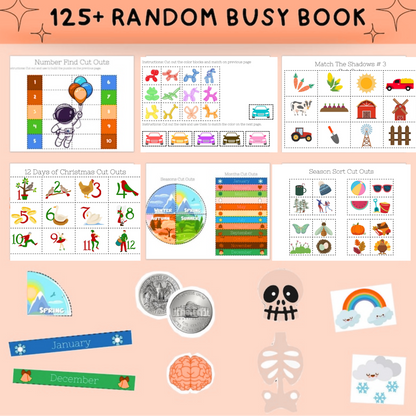 1,000+ Interactive Busy Book Bundle | Quiet Book Templates & Learning Binders