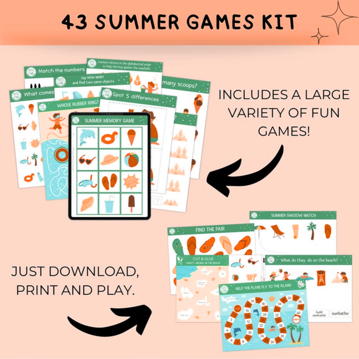 300+ Summer & Holiday Games | Seasonal Kids Activity Pack