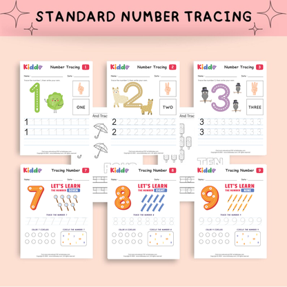 5,000+ Number Tracing & Line Practice | Early Math Handwriting Worksheets