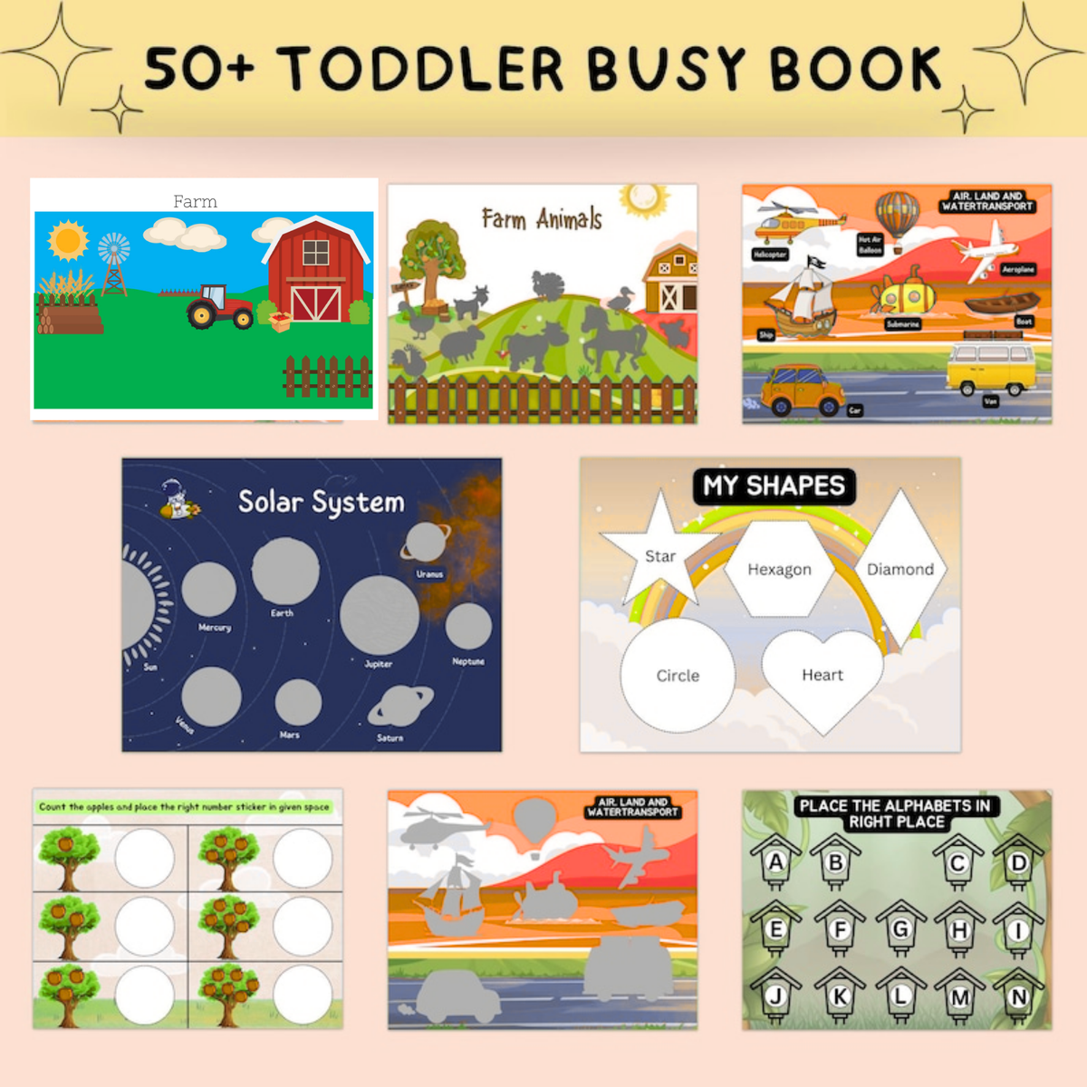 1,000+ Interactive Busy Book Bundle | Quiet Book Templates & Learning Binders