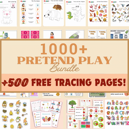 1,000+ Pretend Play & Sticker Bundle | Dramatic Play & Play Dough Mats