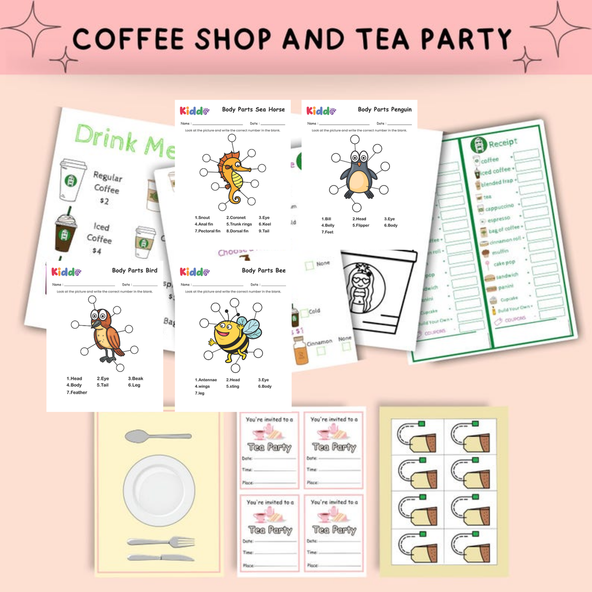 1,000+ Pretend Play & Sticker Bundle | Dramatic Play & Play Dough Mats