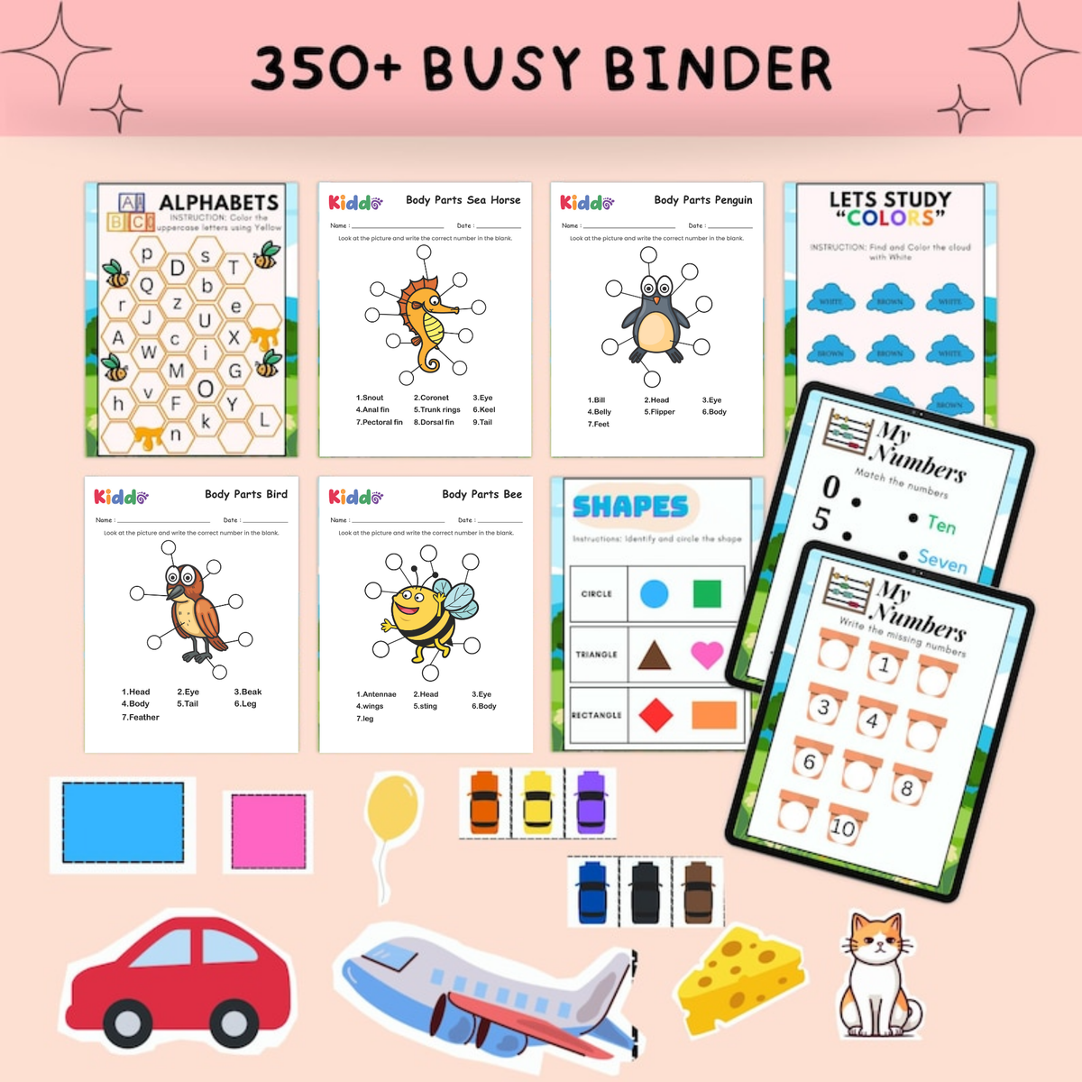 1,000+ Interactive Busy Book Bundle | Quiet Book Templates & Learning Binders