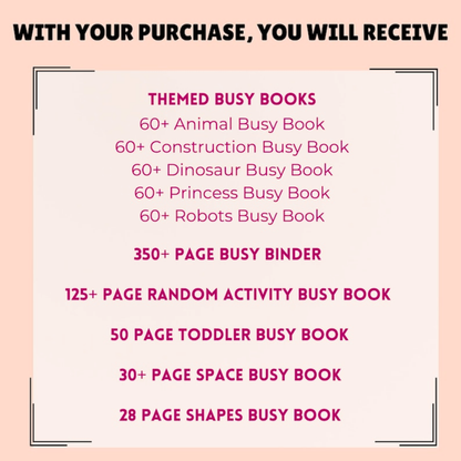 1,000+ Interactive Busy Book Bundle | Quiet Book Templates & Learning Binders